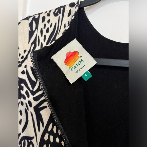 Rare FARM Rio B&W Midnight Leopards Jersey Dress Size Small - Picture 9 of 13